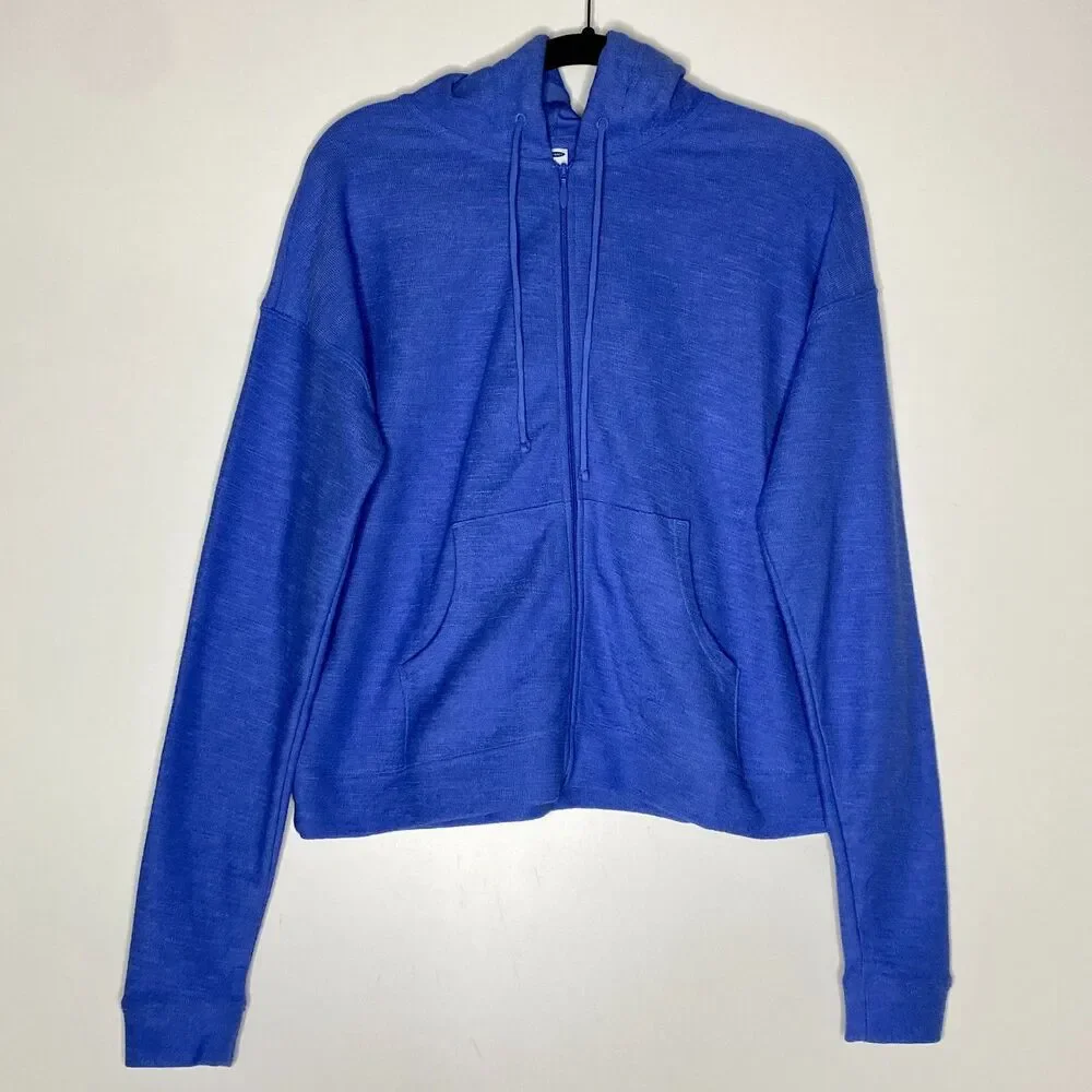 New Old Navy Textured Full-Zip Lightweight Hoodie Women's Size Small Tall